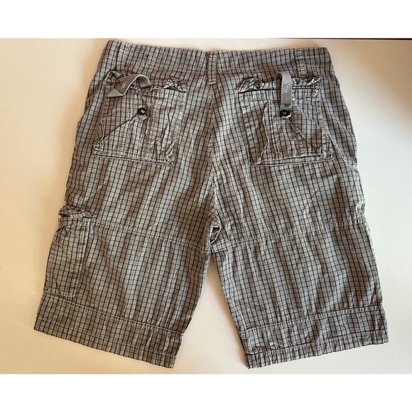 Guess Checkered Gray Cargo 100% Cotton 11.5" Inseam Shorts Men Size 34 - Picture 4 of 8